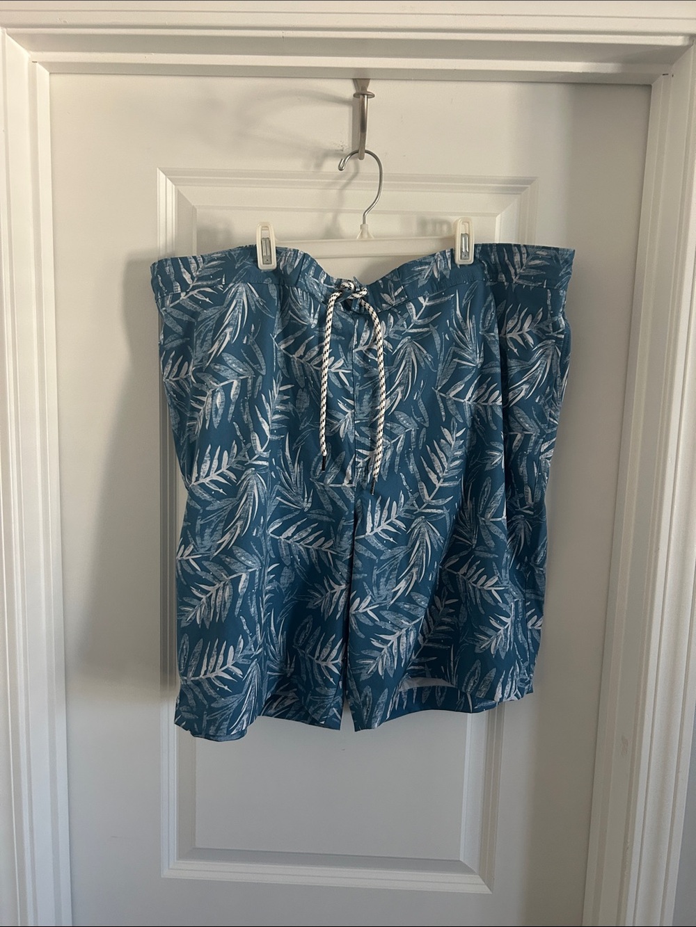 Sonoma Blue Leaf-Print Board Shorts